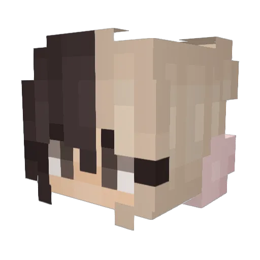 Melinna Minecraft avatar head, 3D render