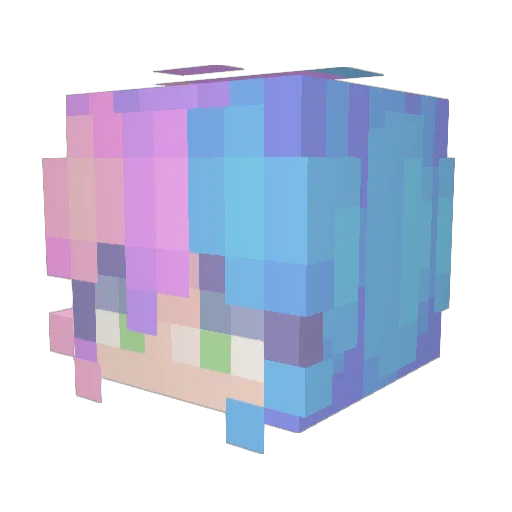 Melio17 Minecraft avatar head, 3D render