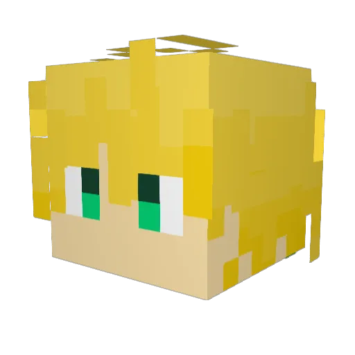MeliodaSimpson Minecraft avatar head, 3D render