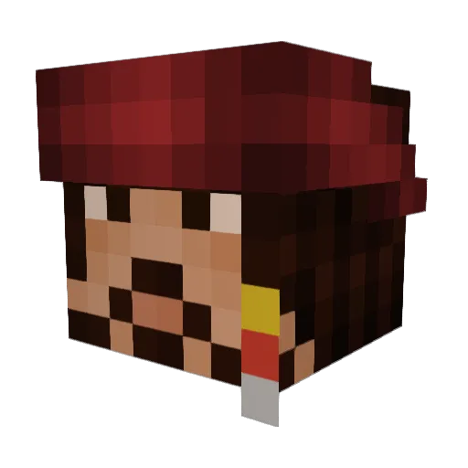 Meliodasensible Minecraft avatar head, 3D render