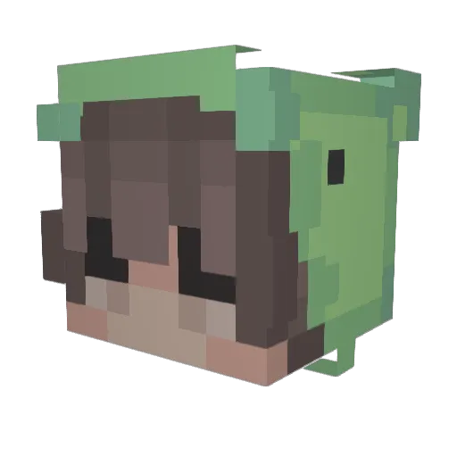 Melioww Minecraft avatar head, 3D render