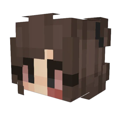 MelisaAres Minecraft avatar head, 3D render