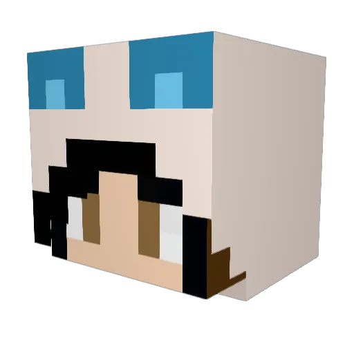 Melissax18 Minecraft avatar head, 3D render