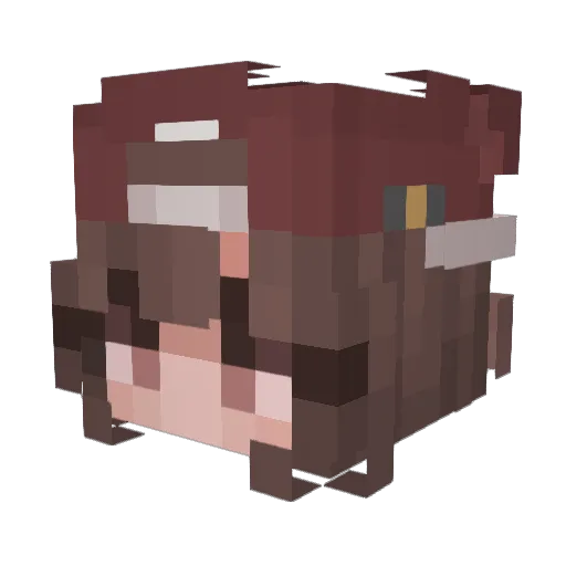 Melisscy Minecraft avatar head, 3D render