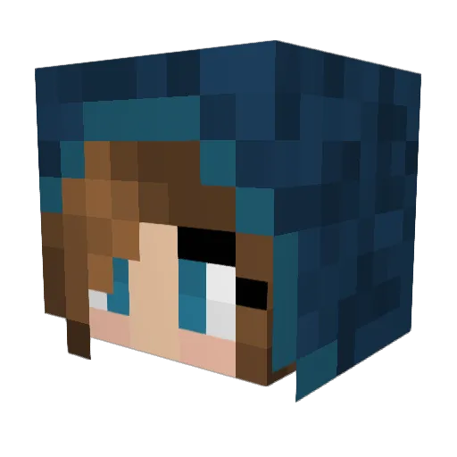Melissv Minecraft avatar head, 3D render