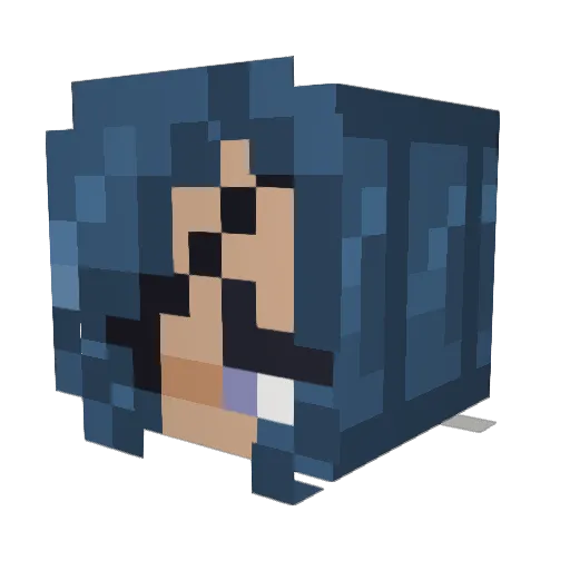 Melivi Minecraft avatar head, 3D render