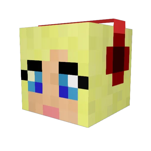 MelixMax Minecraft avatar head, 3D render