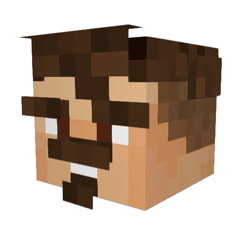 Melji_ Minecraft avatar head, 3D render