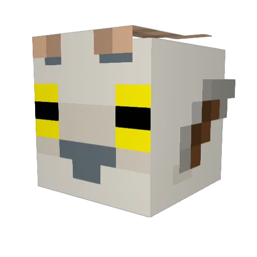 MelkTheGoat Minecraft avatar head, 3D render