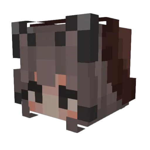 MellTsuki Minecraft avatar head, 3D render
