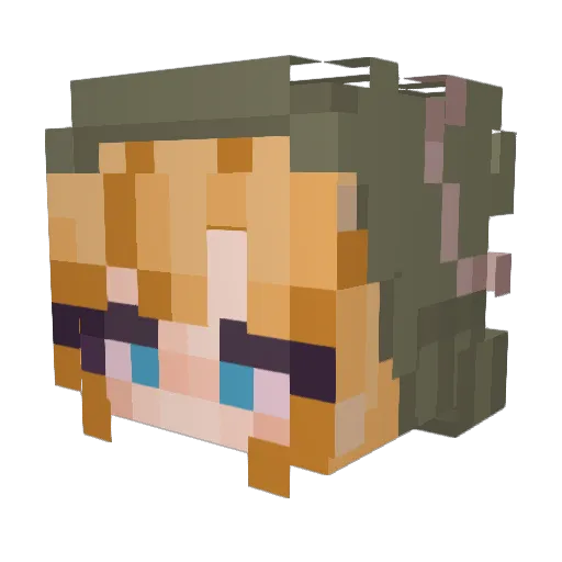 Mell_Okay Minecraft avatar head, 3D render
