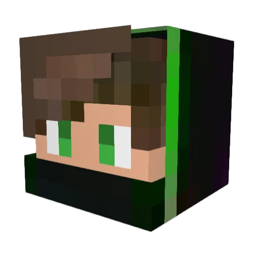 MelleME Minecraft avatar head, 3D render