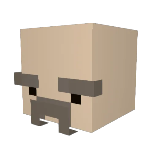 Melleking20 Minecraft avatar head, 3D render