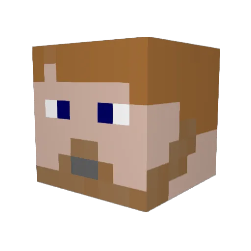 Mellell Minecraft avatar head, 3D render