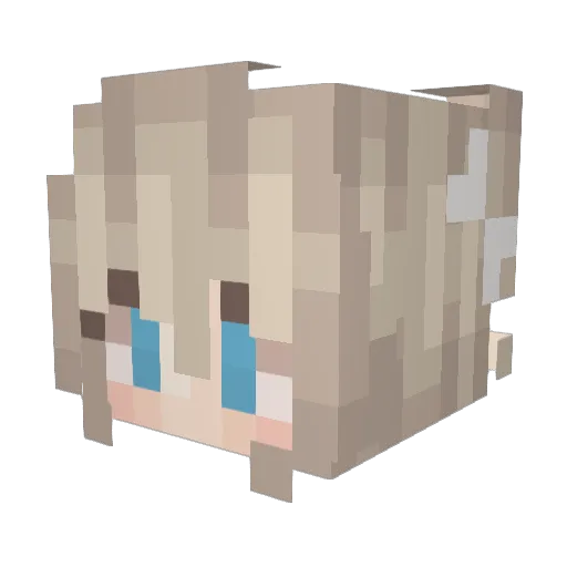 MellieIsDown Minecraft avatar head, 3D render