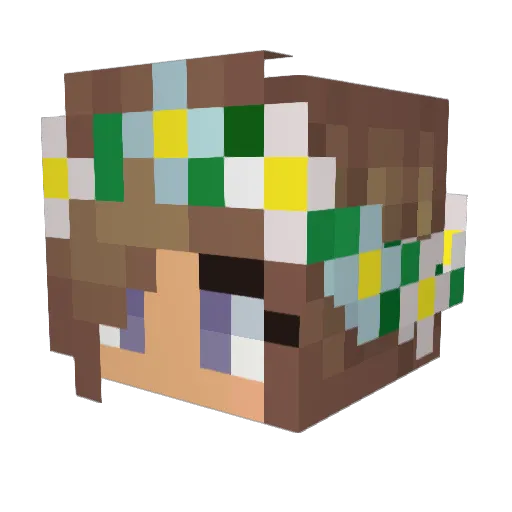Melliex Minecraft avatar head, 3D render