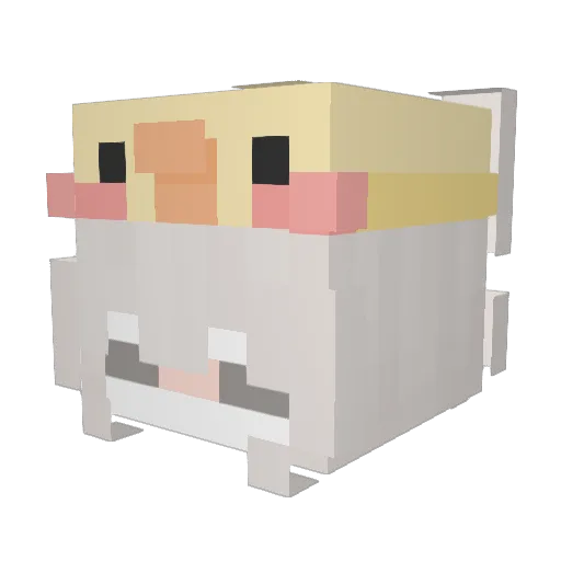 Mellinouche Minecraft avatar head, 3D render