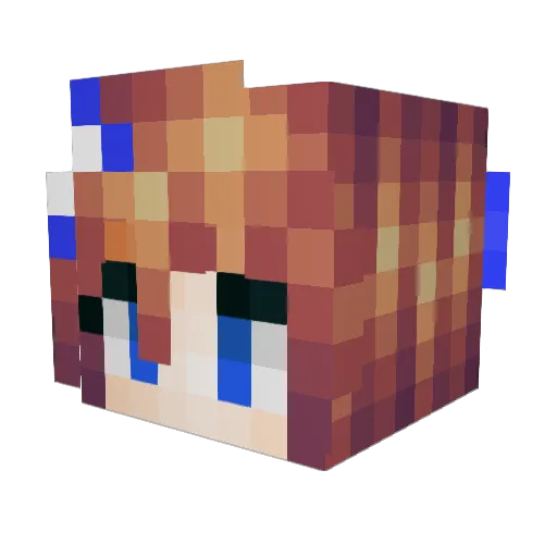 Mellinscher Minecraft avatar head, 3D render