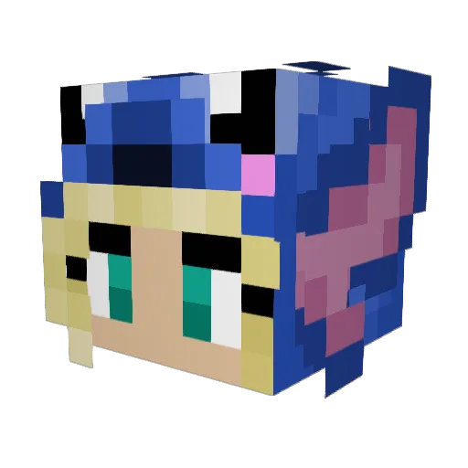 Mellipi Minecraft avatar head, 3D render