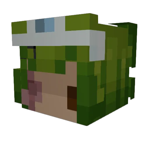 Mello8088 Minecraft avatar head, 3D render
