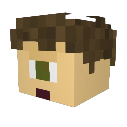 MelloDS Minecraft avatar head, 3D render
