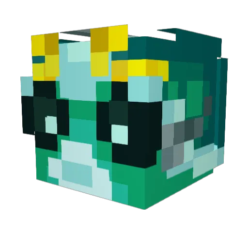 MelloFullah Minecraft avatar head, 3D render
