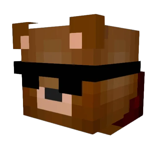 Mellofello Minecraft avatar head, 3D render