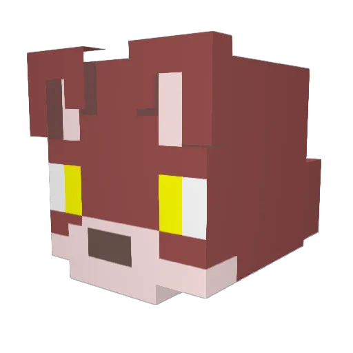 MellonTheDog Minecraft avatar head, 3D render