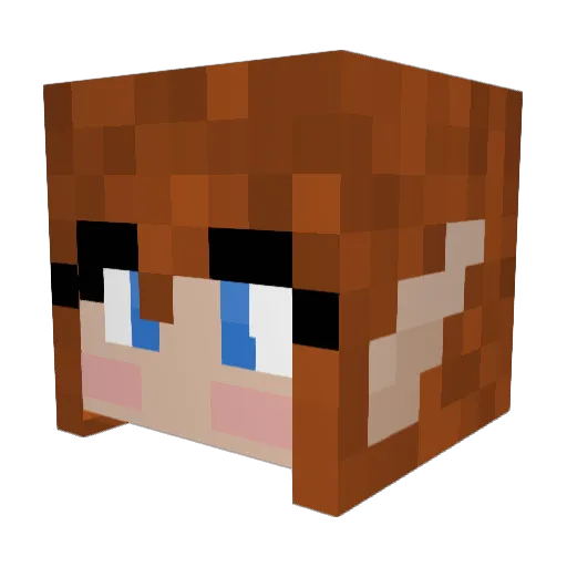 Melloness Minecraft avatar head, 3D render