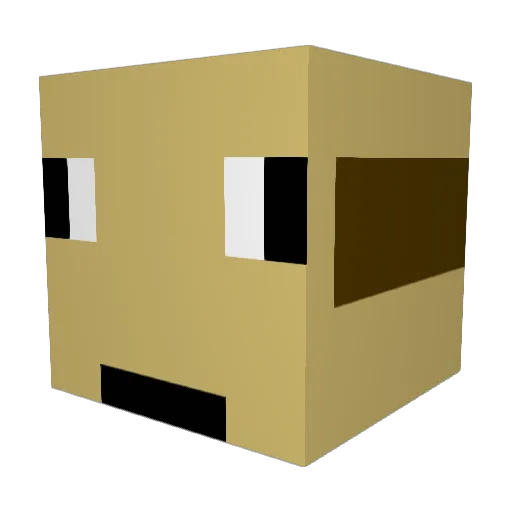 Melloq Minecraft avatar head, 3D render