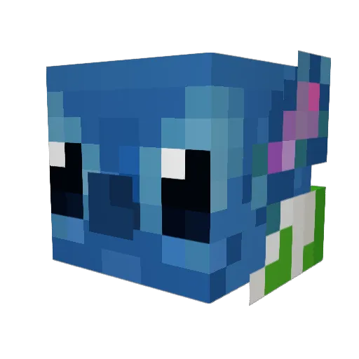 Melloroo Minecraft avatar head, 3D render