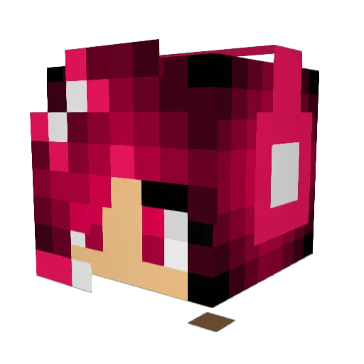 Mellosa Minecraft avatar head, 3D render