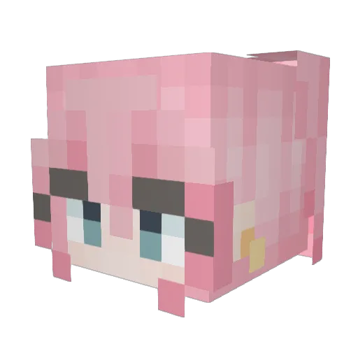 Mellouette Minecraft avatar head, 3D render