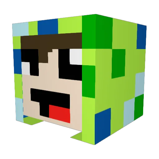 MellowB Minecraft avatar head, 3D render