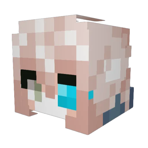Mellowdude Minecraft avatar head, 3D render
