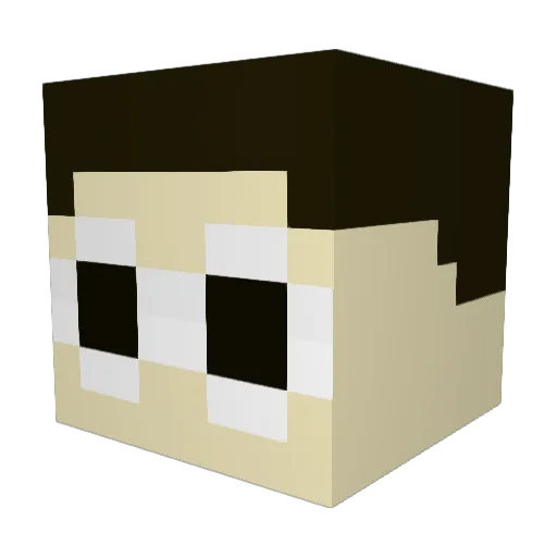 Mellowtic Minecraft avatar head, 3D render
