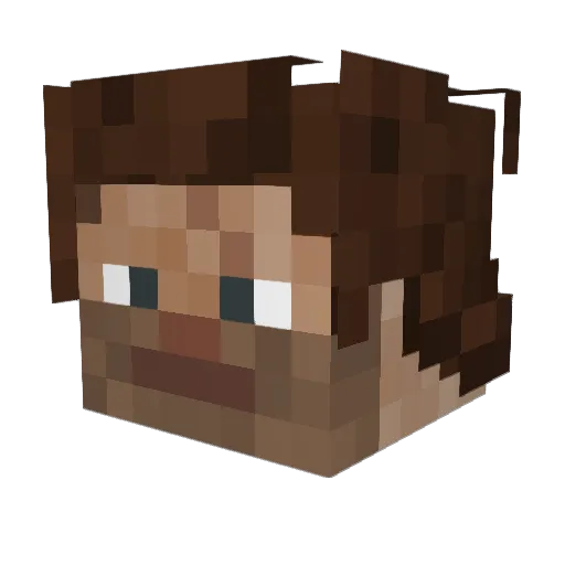 Mellowyh Minecraft avatar head, 3D render