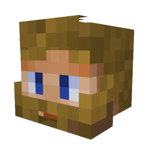 Mellrose Minecraft avatar head, 3D render