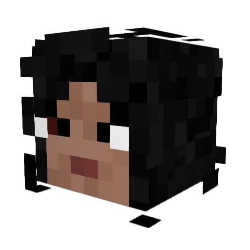 MelluNellu Minecraft avatar head, 3D render