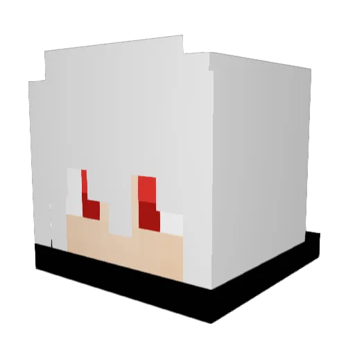 Melluakuu Minecraft avatar head, 3D render