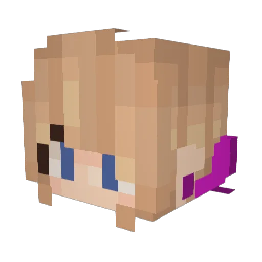Melluuu Minecraft avatar head, 3D render