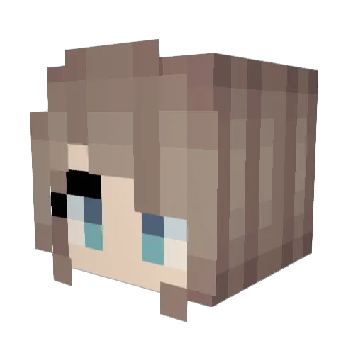 Mellybeans Minecraft avatar head, 3D render