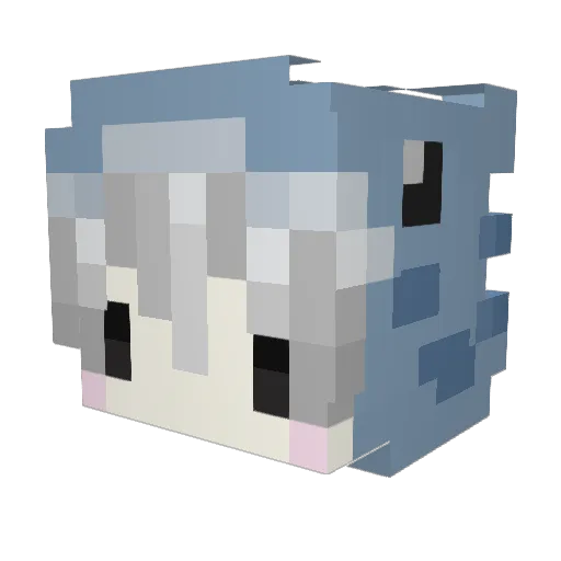 MelmelZx Minecraft avatar head, 3D render