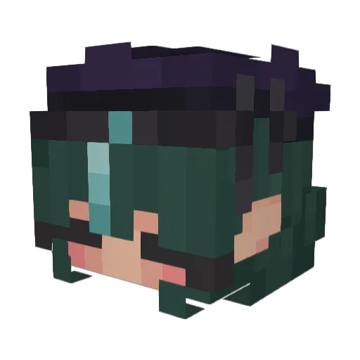 Melneom Minecraft avatar head, 3D render