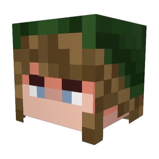 MeloCendo Minecraft avatar head, 3D render