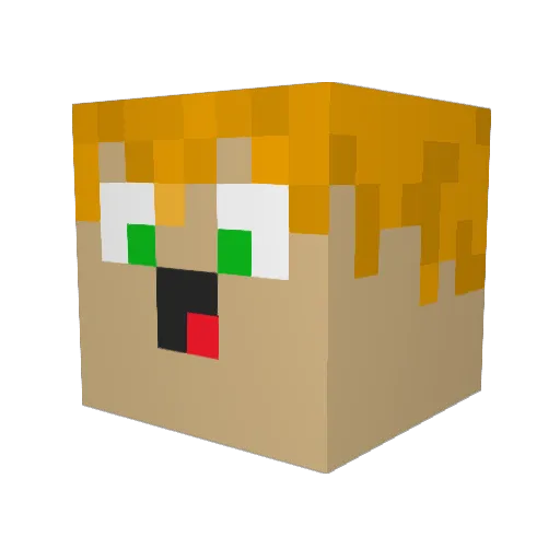 Melobi Minecraft avatar head, 3D render
