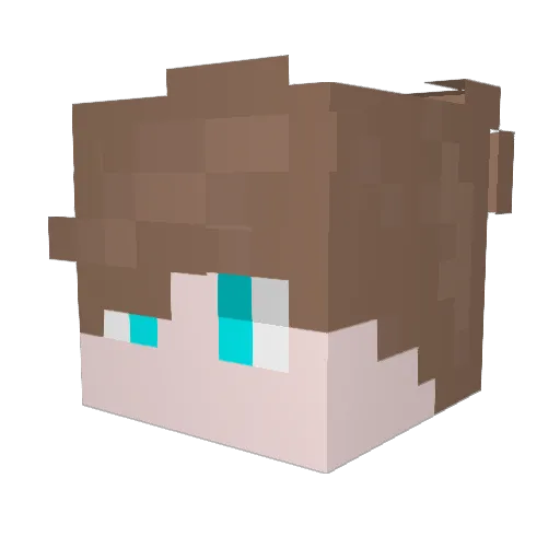 Melodial Minecraft avatar head, 3D render