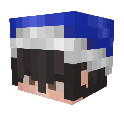 Melodramatically Minecraft avatar head, 3D render