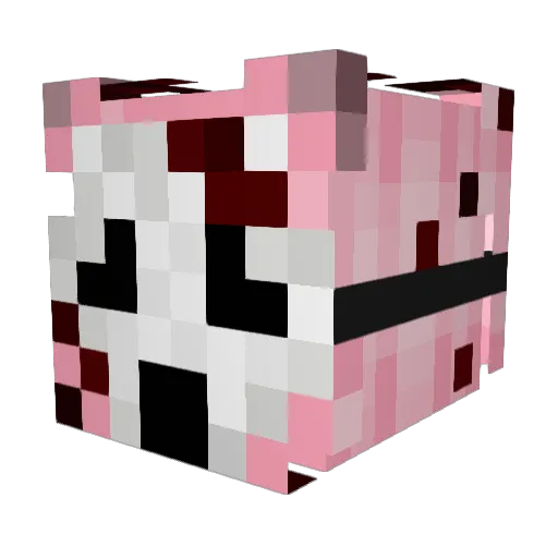 MelodyFoxVtuber Minecraft avatar head, 3D render