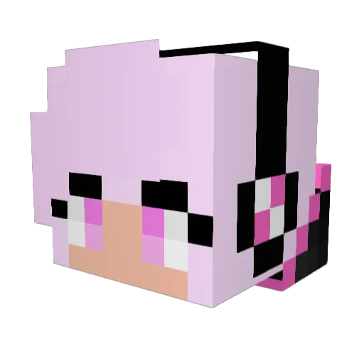 MelodyR Minecraft avatar head, 3D render